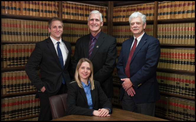 Attorneys Bryce Schoenborn, David Deda, Bruce Marshall, and Christina Writz